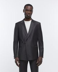 River Island - Wool Wrap Premium Suit Jacket - Lyst