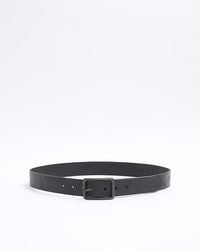 River Island - Black Leather Casual Belts - Lyst