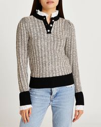 boucle high neck shirt