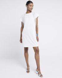 River Island - Fringe Detail T-shirt Mini Dress - Lyst