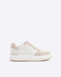 River Island - Pink Lace Up Trainers - Lyst