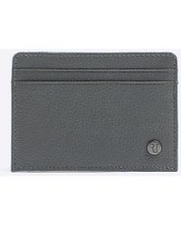 River Island - Grey Leather Pebbled Card Holder - Lyst