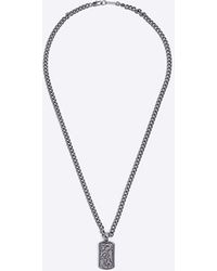 River Island - Silver Colour Tag Necklace - Lyst
