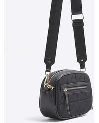 River Island - Black Quilted Cross Body Camera Bag - Lyst