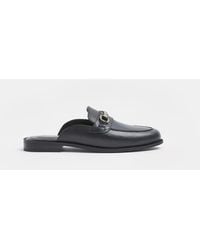 River Island - Black Leather Snaffle Detail Loafers - Lyst