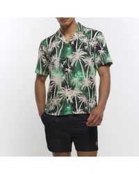 River Island - Palm Tree Graphic Shirt - Lyst