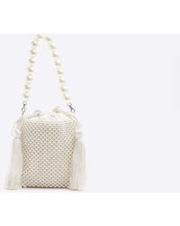 River Island - Beaded Bucket Shoulder Bag - Lyst