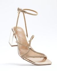 River Island - Rose Clipped Tubular Heeled Sandals - Lyst
