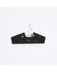 River Island - Black Cut Out Choker Necklace - Lyst