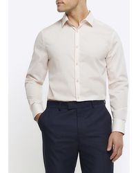 River Island - Long Sleeve Smart Shirt - Lyst
