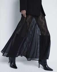 River Island - Godet Lace Maxi Skirt - Lyst