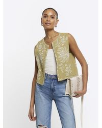River Island - Embroidered Waistcoat - Lyst