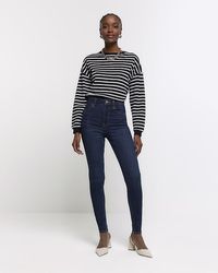 River Island - High Waisted Bum Sculpt Skinny Jeans - Lyst