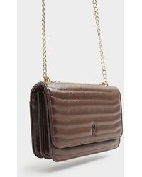 River Island - Brown Quilted Chain Shoulder Bag - Lyst