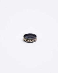 River Island - Stainless Steel Chain Detail Ring - Lyst