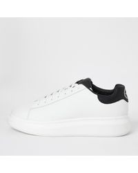 River Island - White Chunky Sole Lace-up Trainers - Lyst