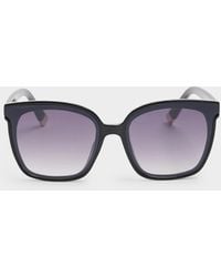River Island - Black Oversized Square Sunglasses - Lyst