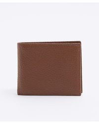 River Island - Brown Pebbled Leather Wallet - Lyst