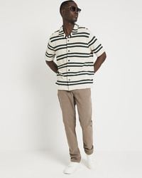 River Island - Crochet Stripe Shirt - Lyst