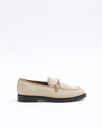 River Island - Cream Snaffle Flat Loafers - Lyst