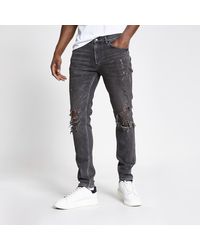 River Island - Ripped Sid Skinny Jeans - Lyst