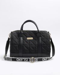River Island - Black Quilted Travel Bag - Lyst