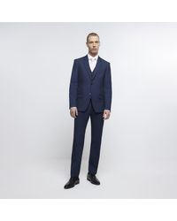 River Island - Twill Suit Trousers - Lyst
