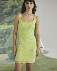 River Island - Lime Green Embellished Shift Mini Dress - Lyst