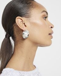 River Island - Silver Colour Pearl Stud Earrings - Lyst