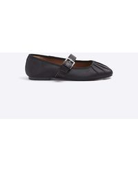River Island - Black Pleated Mary Jane Ballet Pumps - Lyst