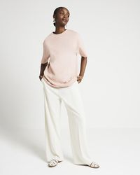 River Island - Pink Oversized Plain T-shirt - Lyst