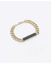 River Island - Gold Colour Chain Link Bar Bracelet - Lyst