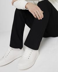 River Island - White Lace Up Trainers - Lyst