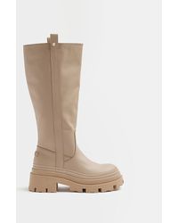 navy knee high boots river island