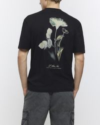 River Island - Floral Graphic T-shirt - Lyst