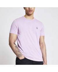 River Island - Purple R96 Short Sleeve Slim Fit T-shirt - Lyst