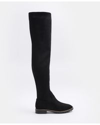 River Island - Black Suedette Over The Knee Boots - Lyst