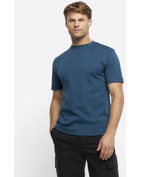 River Island - Green Ri Studio Slim Fit T-shirt - Lyst