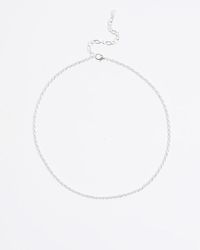 River Island - Silver Twisted Chain Necklace - Lyst