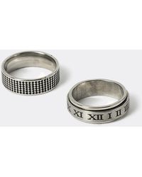 River Island - Silver Colour Stainless Steel Embossed Rings - Lyst