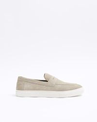 River Island - Suede Loafers - Lyst