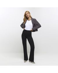 River Island - Navy Stripe Straight Trousers - Lyst