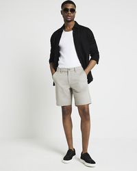 River Island - Stone Slim Fit Casual Chino Shorts - Lyst