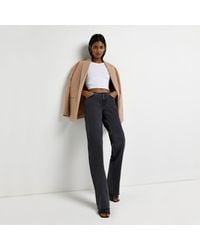 River Island Black Low Rise Straight Jeans