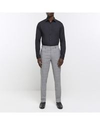 River Island - Check Smart Trousers - Lyst