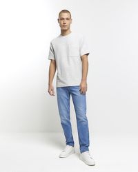 River Island - Blue Slim Fit Jeans - Lyst