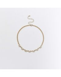 River Island - Gold Butterfly Choker Necklace - Lyst