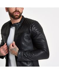 superdry leather rotor jacket