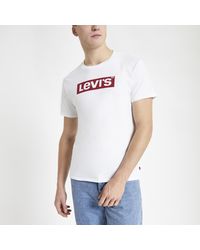 Levi's - River Island Chest Logo Crew Neck T-shirt - Lyst