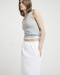 River Island - White Tie Waist Maxi Skirt - Lyst